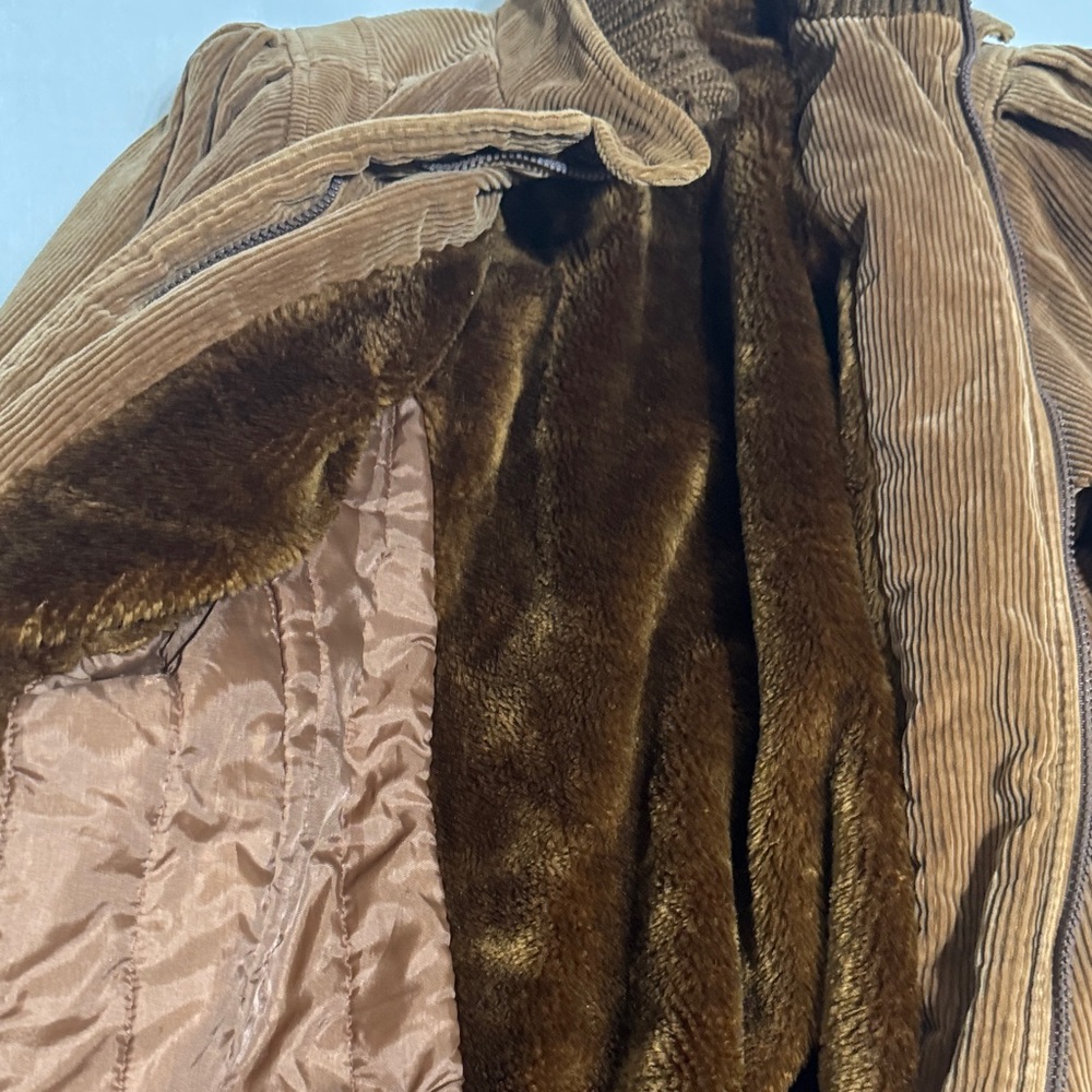 Elegant Brown Corduroy Trench Coat - Picture 11 of 11